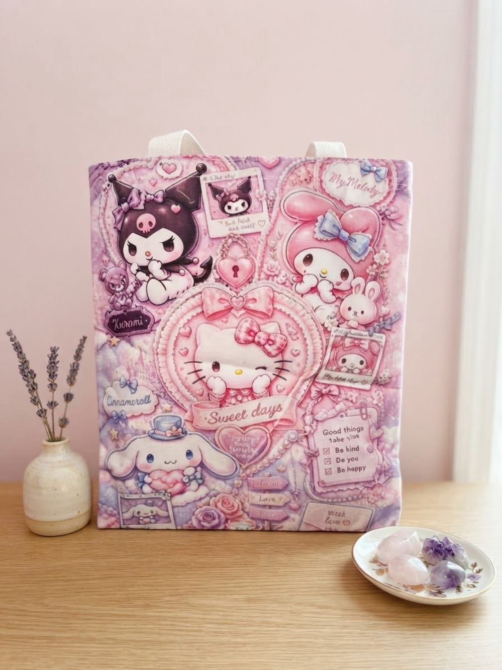 Sanrio Pink Hello Kitty & Friends Pastel Character Tote